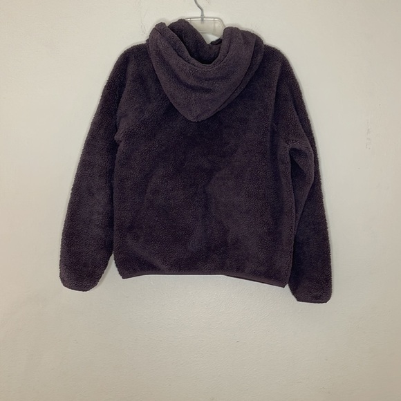 Aritzia TNA Deep Purple Fuzzy Teddy Full Zip Hooded JackeSize XS - Picture 5 of 7